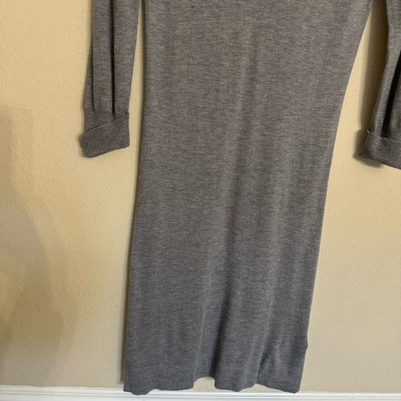 French Connection Gray Sweater Dress Beaded Shoulders Size 6 - Picture 10 of 15